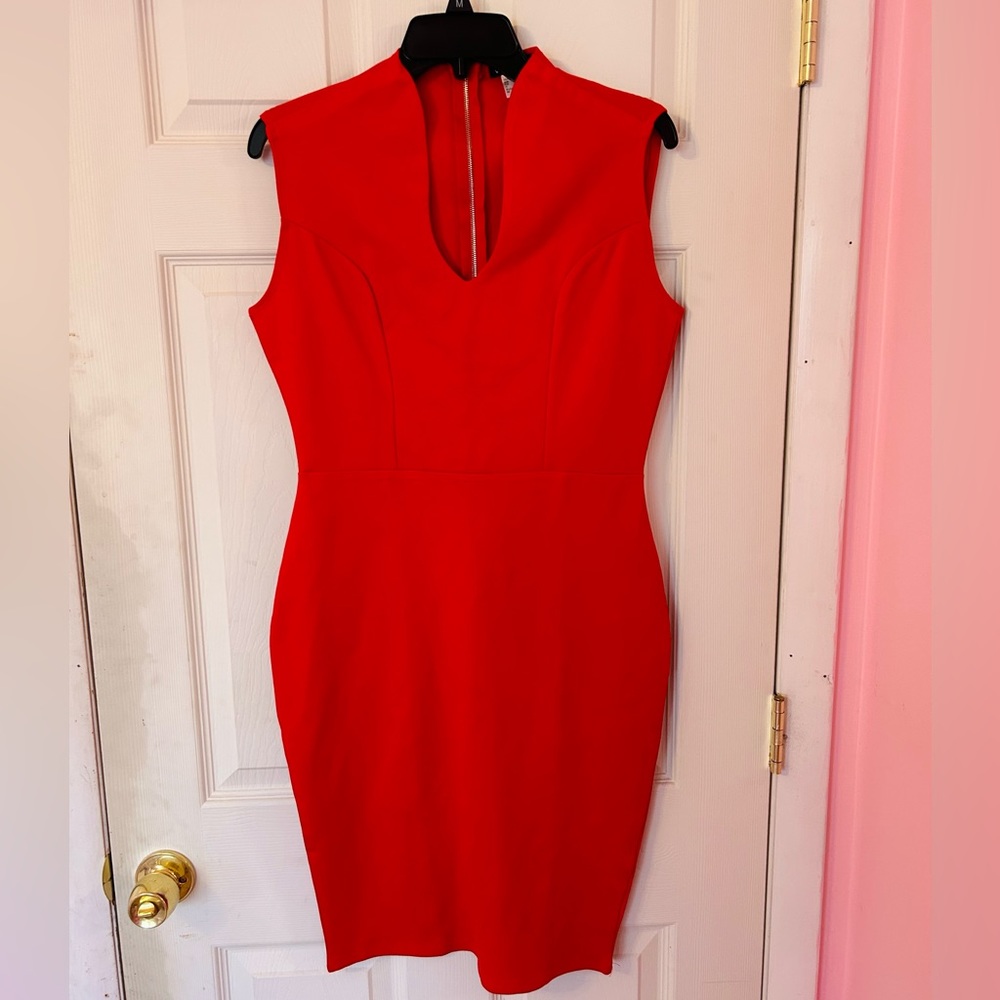 NEW Red Venus Midi Dress bodycon bandage glam Medium classy